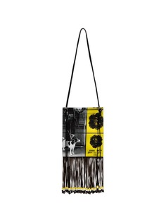 JW Anderson yellow and black graphic print canvas tote bag