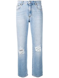 MSGM ripped straight-leg jeans