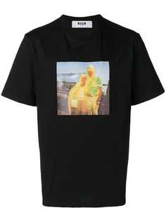 MSGM photographic print crew neck T-shirt