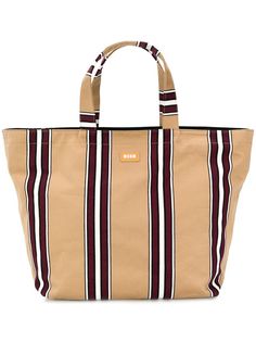 MSGM striped canvas maxi shopper