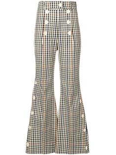 A.W.A.K.E. gingham check flared trousers
