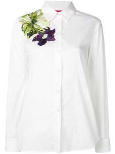 Blumarine рубашка с цветочной вышивкой