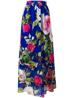 Blugirl длинная юбка с принтом роз