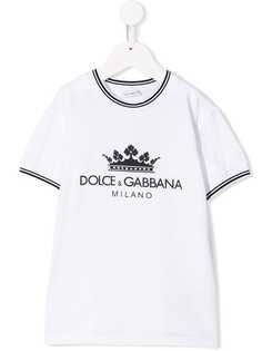 Dolce & Gabbana Kids футболка с принтом логотипа