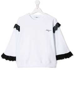 Msgm Kids свитер с кружевной отделкой