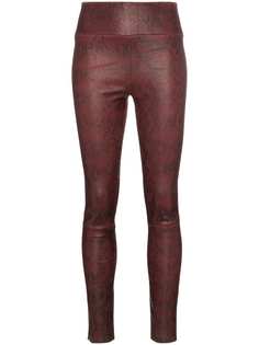 Sprwmn snake print high-waisted leather trousers