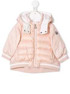 Moncler Kids стеганая куртка-бомбер с капюшоном