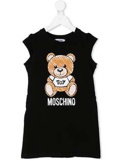 Moschino Kids платье-топ с принтом медведя