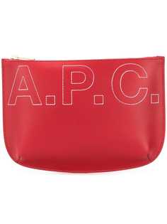 A.P.C. logo embroidered clutch