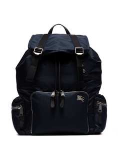 Burberry blue nylon padded buckle backpack