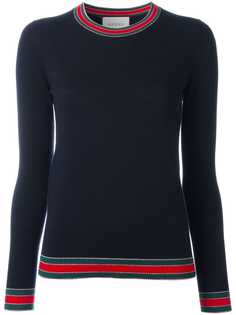 Gucci джемпер с оторочкой Web