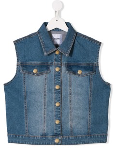 Moschino Kids fitted denim waistcoat