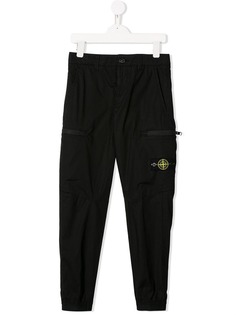 Stone Island Junior брюки карго с нашивкой-логотипом