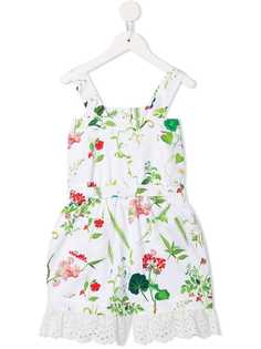 Oscar De La Renta Kids floral flared playsuit