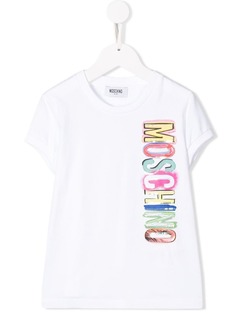 Moschino Kids футболка с нашивкой-логотипом