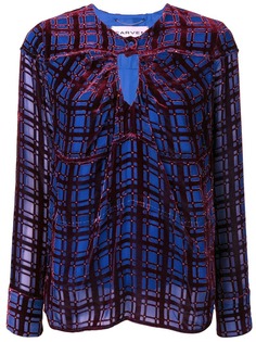 Carven блузка с панелью в клетку