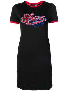 Love Moschino платье-футболка с логотипом и пайетками