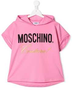Moschino Kids толстовка с капюшоном и вышивкой Couture