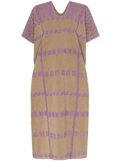 Pippa Holt embroidered short sleeve cotton kaftan dress