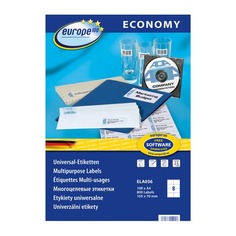 Этикетки Europe100 ELA036-100 ELA036 A4 105x70мм 8шт на листе/70г/м2/100л./белый матовое самоклей. у