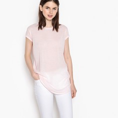 Футболка однотонная с круглым вырезом и короткими рукавами La Redoute Collections