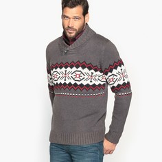 Пуловер из плотного трикотажа с шалевым воротником и жаккардовым рисунком Castaluna FOR MEN