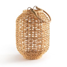 Фонарь из стекла и ротанга, В.33,5 см, Meida La Redoute Interieurs