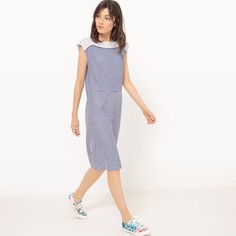 Платье из трикотажа в полоску, вставка с вышивкой La Redoute Collections