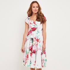 Платье расклешенное с цветочным рисунком, средней длины JOE Browns