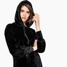 Платье-свитшот из велюра с капюшоном La Redoute Collections
