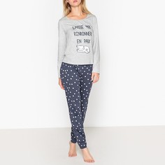 Пижама из хлопка с рисунком кошка La Redoute Collections