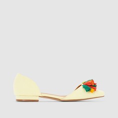 Балетки с заостренным мыском и помпонами La Redoute Collections