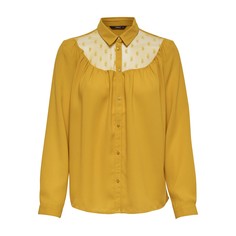 Рубашка со вставкой из сетчатого материала и длинными рукавами Only