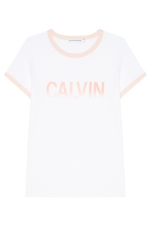 Белая футболка с логотипом Calvin Klein Kids