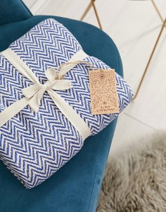 Хлопковое покрывало с шевронным узором Ian Snow - 125x150 см - Мульти