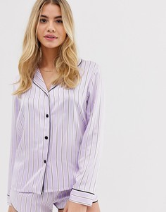 Сиреневый пижамный топ в полоску Hunkemoller Amour - Фиолетовый