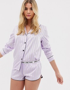 Сиреневые пижамные шорты в полоску Hunkemoller Amour - Фиолетовый