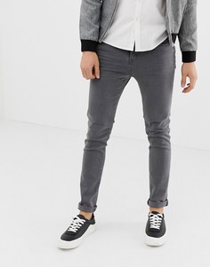 Темно-серые выбеленные джинсы скинни LDN DNM - Серый
