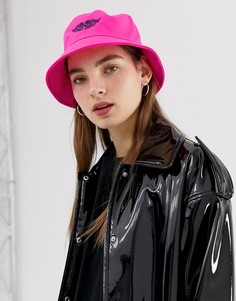 Панама флуоресцентного оттенка с вышивкой ASOS DESIGN - Розовый