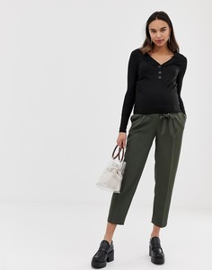 Зеленые брюки с поясом New Look Maternity - Зеленый