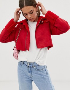 Куртка из искусственной овчины In The Style - Красный