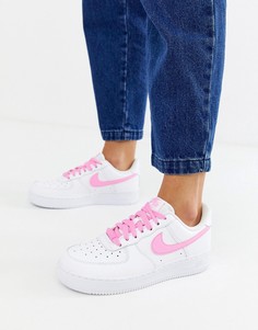 Кроссовки Nike White And Pink Air Force 1 - Белый