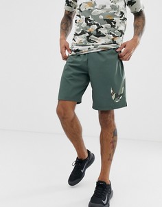 Тканые камуфляжные шорты с логотипом Nike Training flex - Зеленый