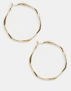 Золотистые серьги-кольца с перекрученным дизайном River Island - Золотой