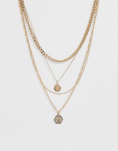 Ярусное ожерелье с подвесками Missguided - Золотой