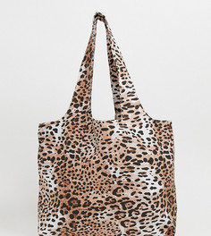 Хлопковая сумка-тоут с леопардовым принтом My Accessories London - Мульти