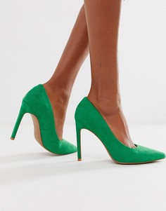 Туфли-лодочки изумрудно-зеленого цвета на высоком каблуке с острым носом ASOS DESIGN Porto - Зеленый
