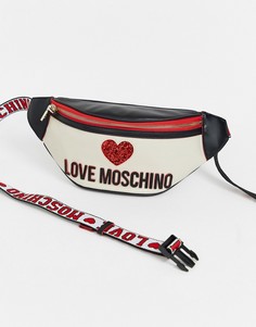 Сумка-кошелек на пояс с логотипом Love Moschino - Мульти