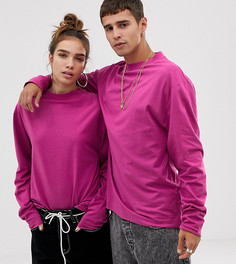 Розовый лонгслив в стиле унисекс COLLUSION - Розовый