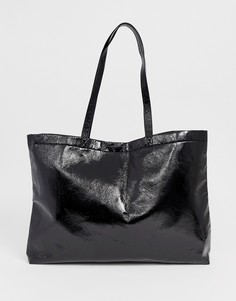 Сумка-тоут из искусственной кожи Monki - Черный